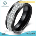 Anillo de diamante, regalo de la Navidad, joyería al por mayor de la manera anillo de cerámica negro para los hombres, mujeres